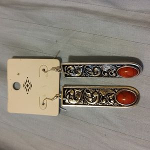 Dayana ” Western Embossed Earrings ( Red )